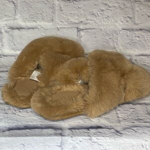 Auden Tan Furry Slippers